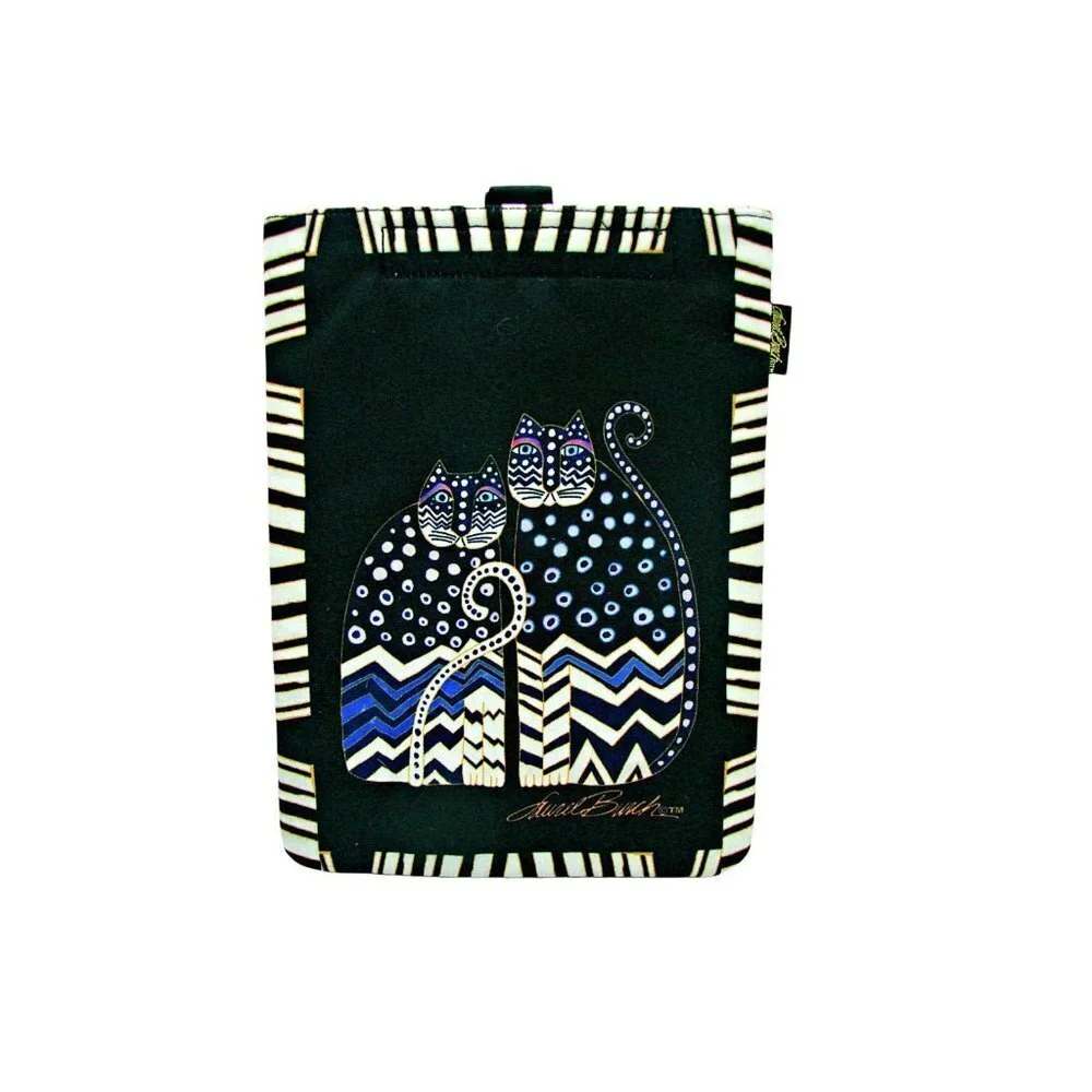 Laurel Burch Womens Multicolor Polka Dot Gatos Tablet Laptop Computer Case Sz S